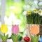 6 Pcs Spring Summer Decor Colorful Tiered Tray Decor Set Wooden Tulip Ice Cream Umbrella Sunglasses Block Signs Spring Summer Table Centerpieces for Farmhouse Home Shelf(Tulips)